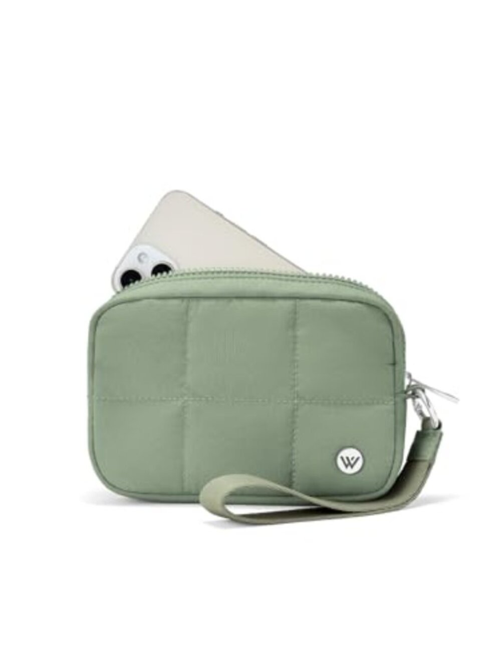 Quilted Nylon RFID Wristlet Wallet Card Holder Zip Travel Purse